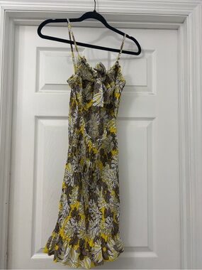 Cut out floral smocked dress